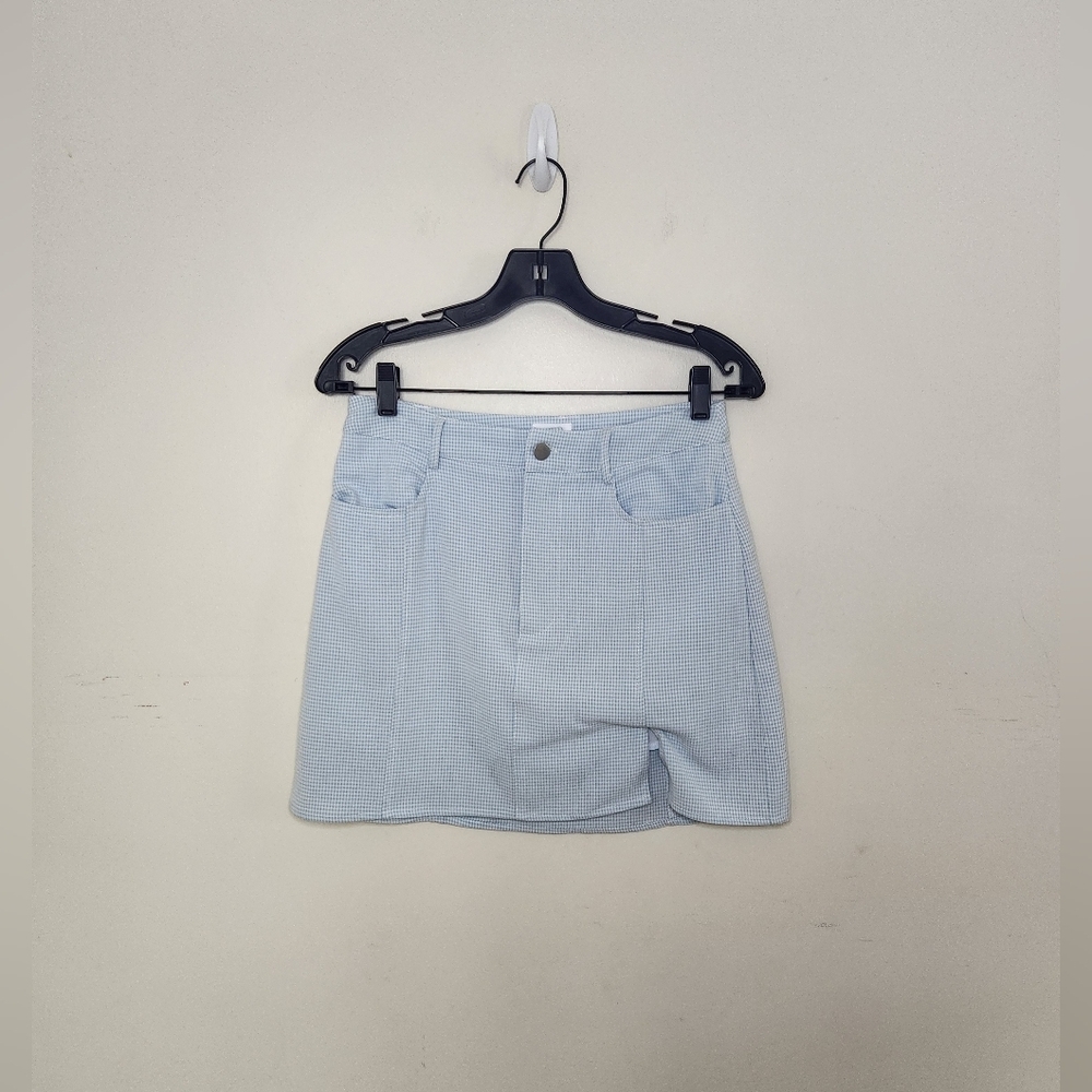 Women's Le Lis Blue & White Checkered Skirt Sz Small - Picture 5 of 6